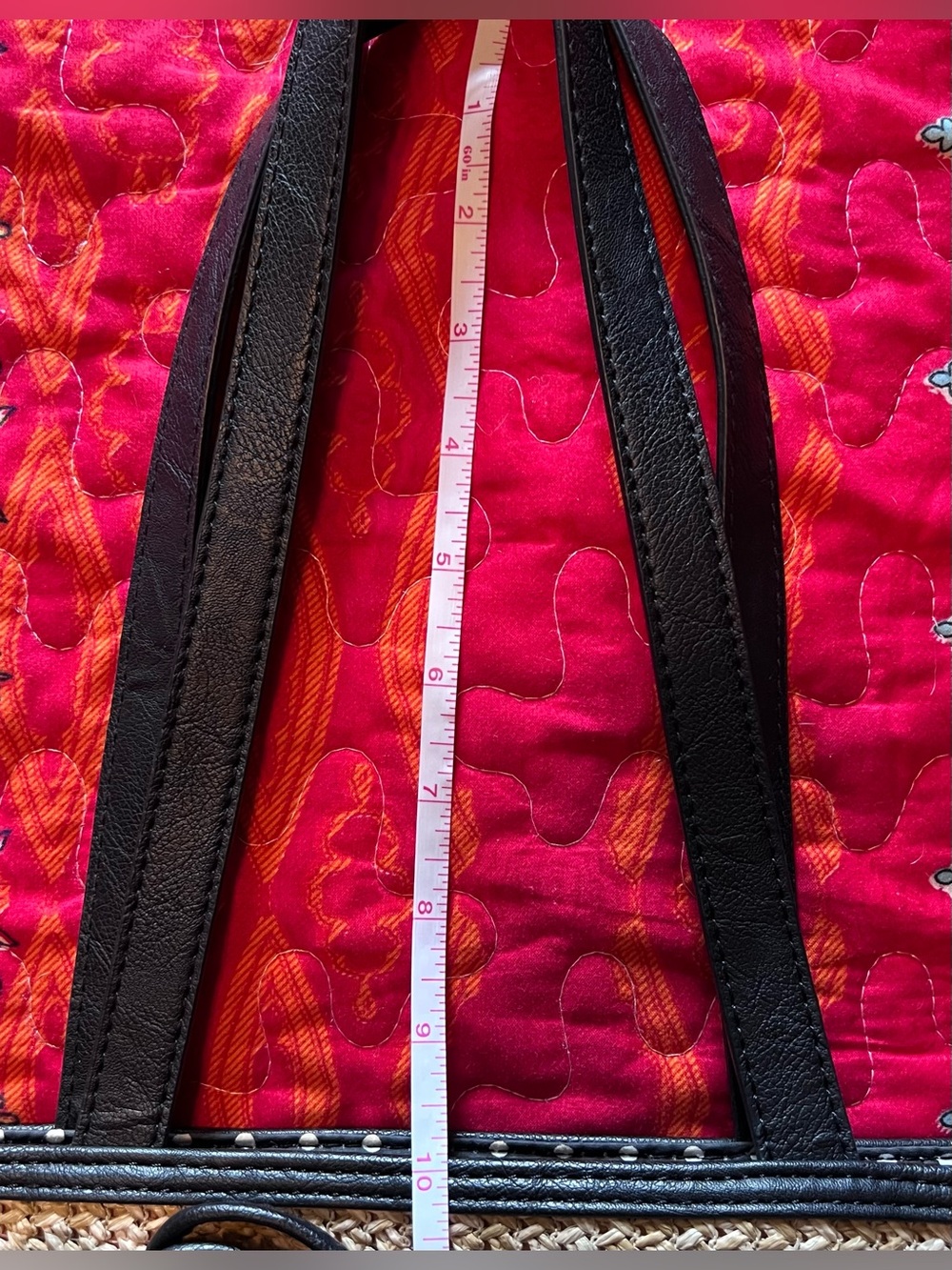 LIKE NEW—Bueno Collection Black Trim Straw Shoulder Bag with 3D Flower Accent - Picture 11 of 11